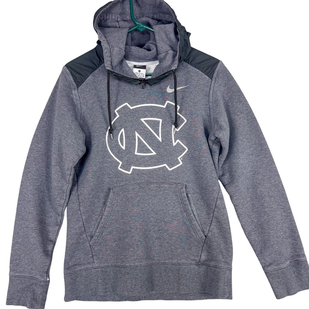 North Carolina Tar Heels Hybrid Hoodie Mens Small Gray Sweatshirt Nike Gym Train